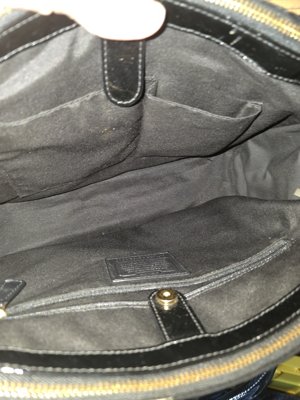 Coach Patent Leather Black Tote Bag - Picture 3 of 6
